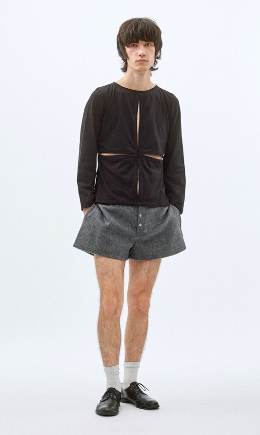 SLIT TEE LONG SLEEVE (BLACK)