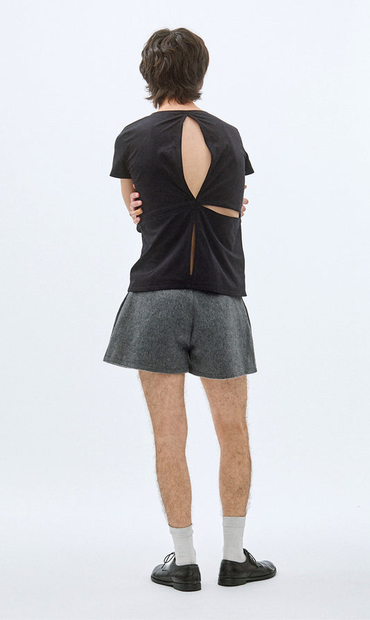 SLIT TEE SHORT SLEEVE (BLACK)