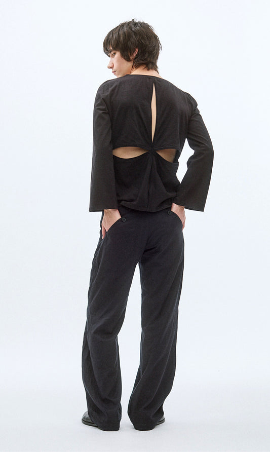 CURVED TROUSERS (BLACK)