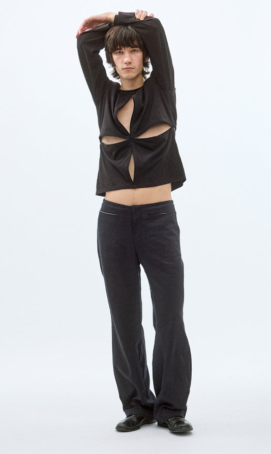 CURVED TROUSERS (BLACK)